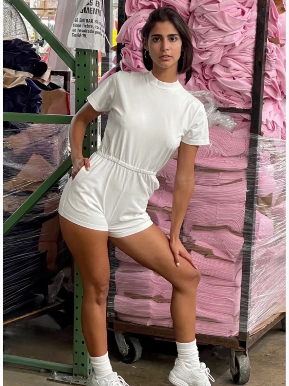 Garment dye T-shirt romper